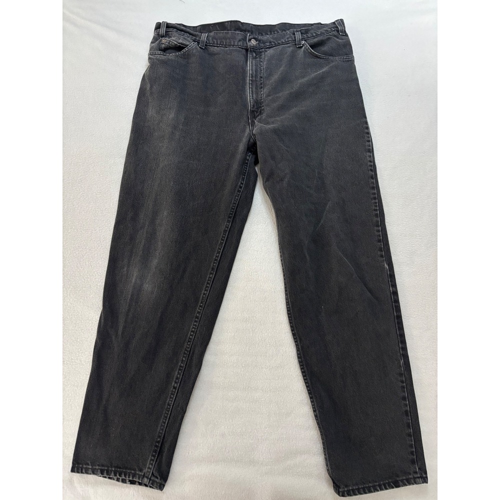 Vintage Levis 550 Relaxed Fit Black Orange Tab Jeans Mens 42x32 Made in USA 90s